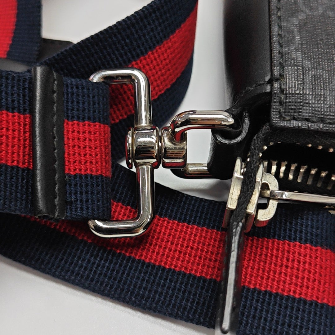 GG Imprime Small Monogram Coated Canvas Black