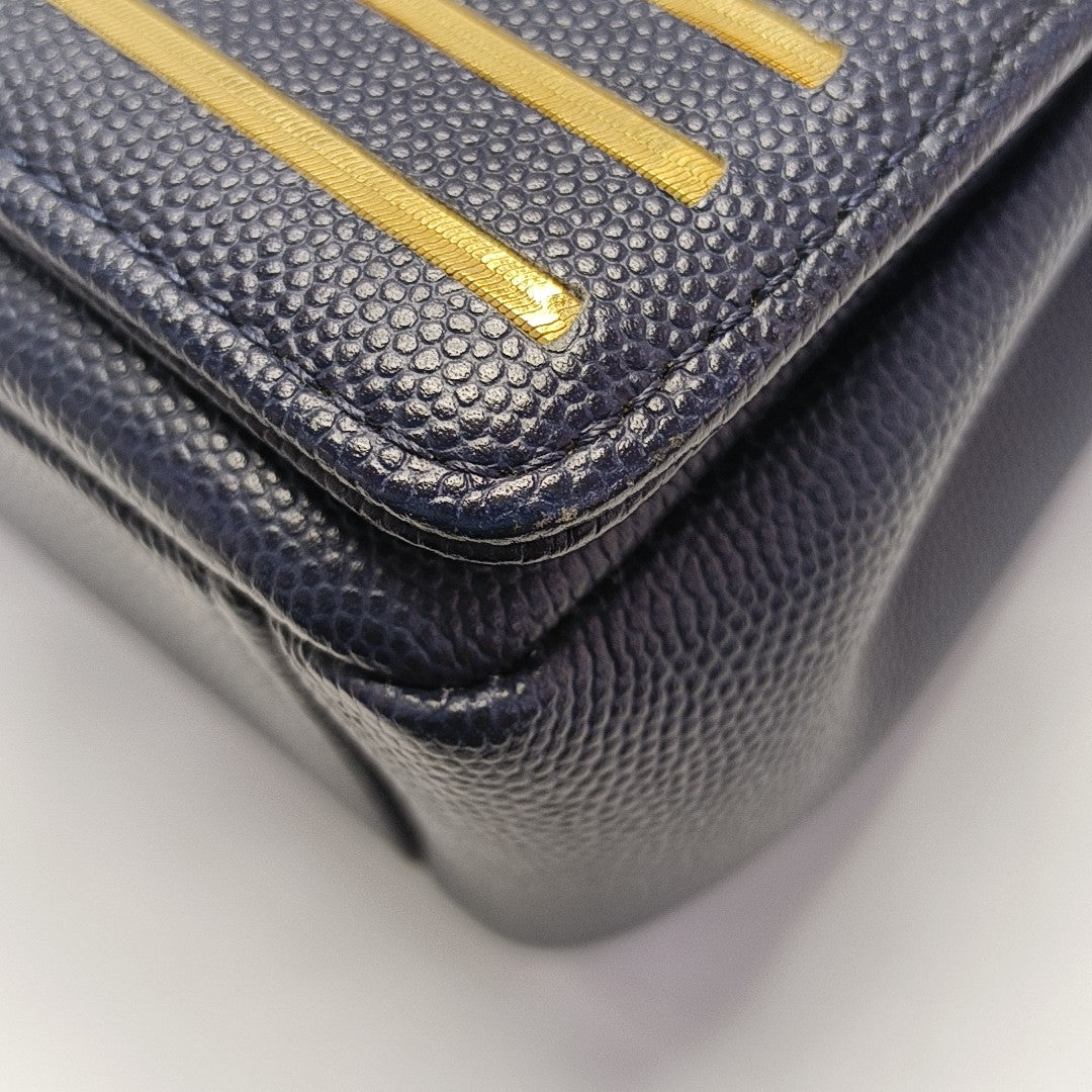 Grained Calfskin Shoulder Bag Blue