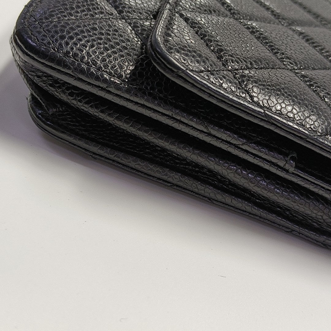 WOC Quilted Grained Calfskin Black