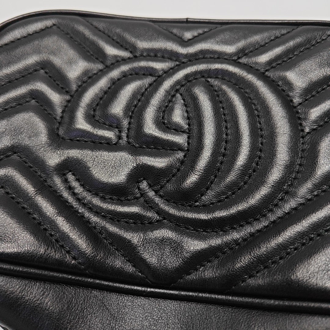 GG Marmont Mini Quilted Calfskin Black