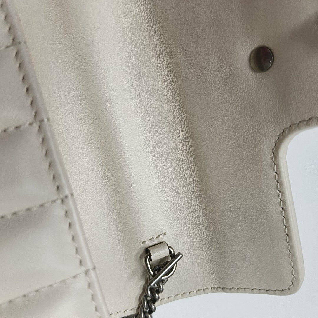 GG Marmont Mini Quilted Calfskin White