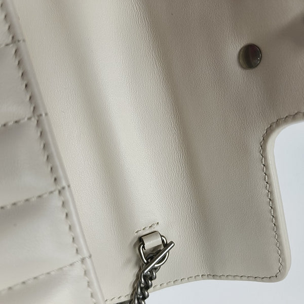 GG Marmont Mini Quilted Calfskin White