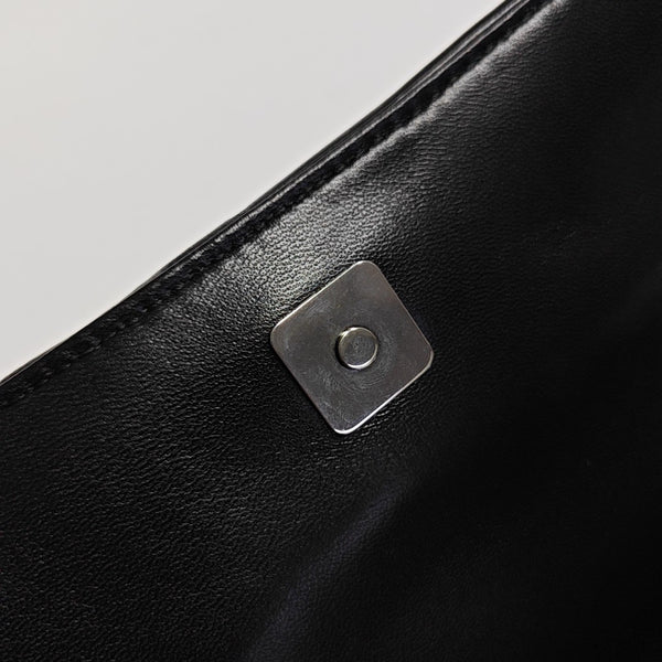 Horsebit Chain Medium Quilted Lambskin Black