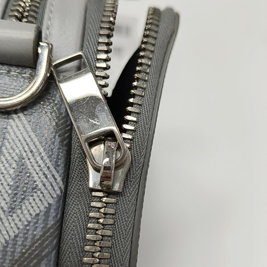 Coated Canvas Shoulder Bag Gray