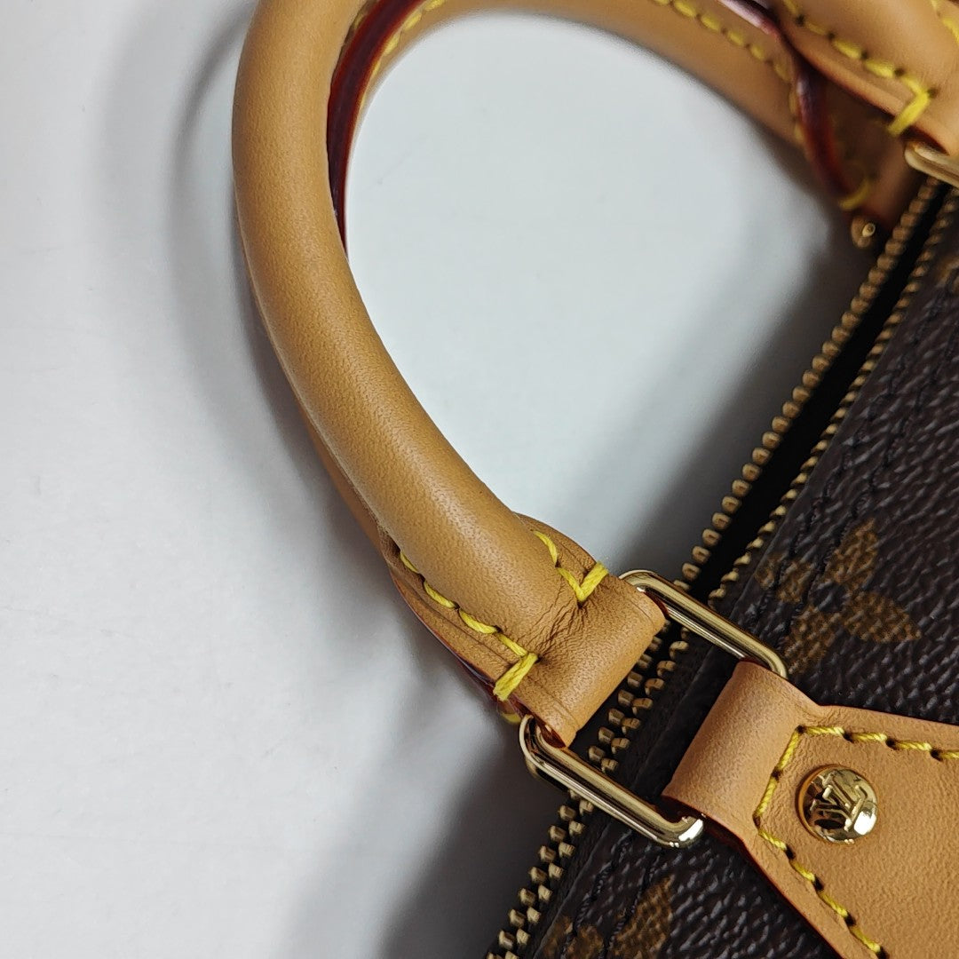 SPEEDY Nano Monogram Coated Canvas Brown