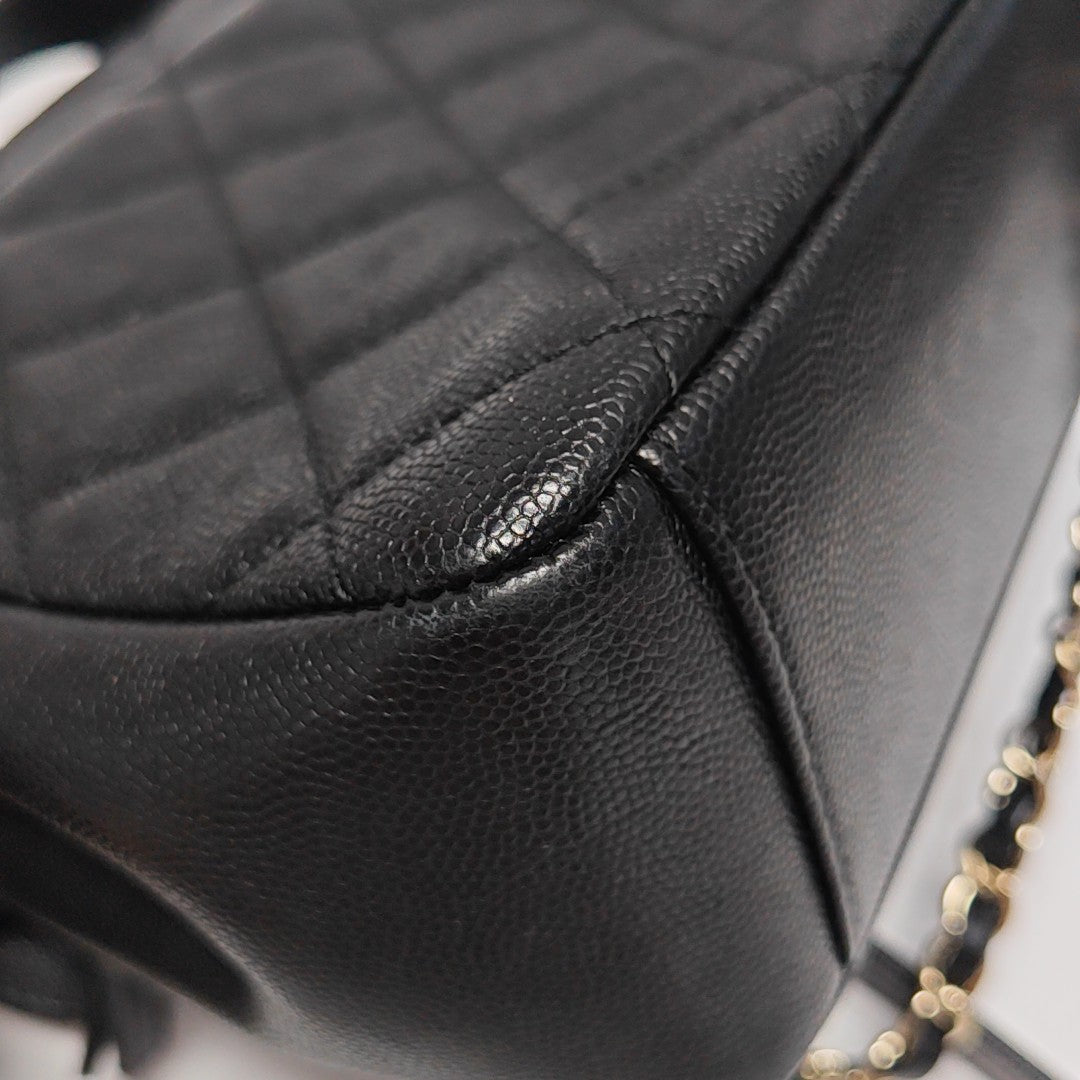 COCO HANDLE Small Quilted Grained Calfskin Black