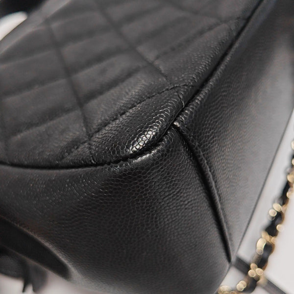 COCO HANDLE Small Quilted Grained Calfskin Black