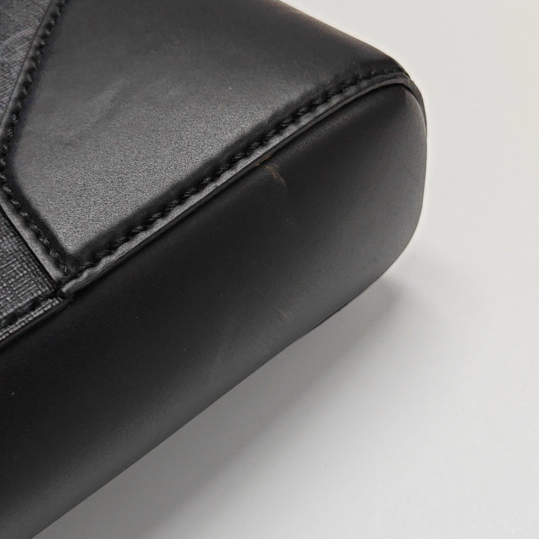 Monogram Coated Canvas Shoulder Bag Black