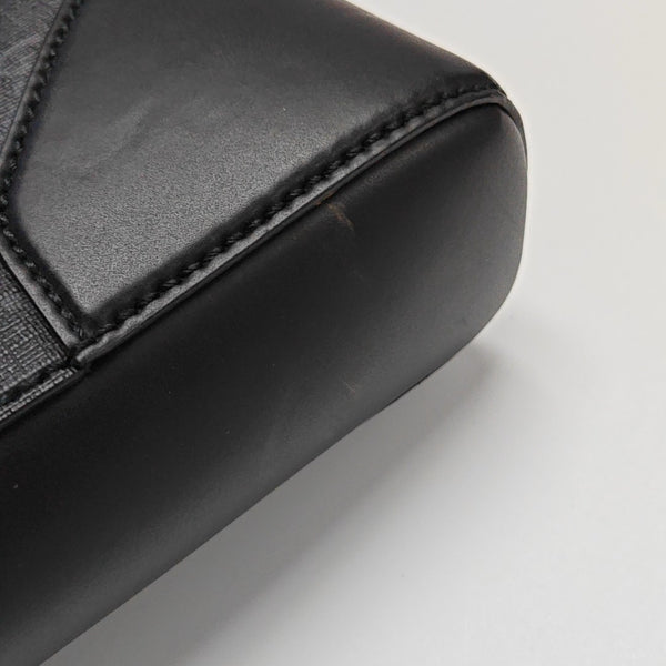Monogram Coated Canvas Shoulder Bag Black