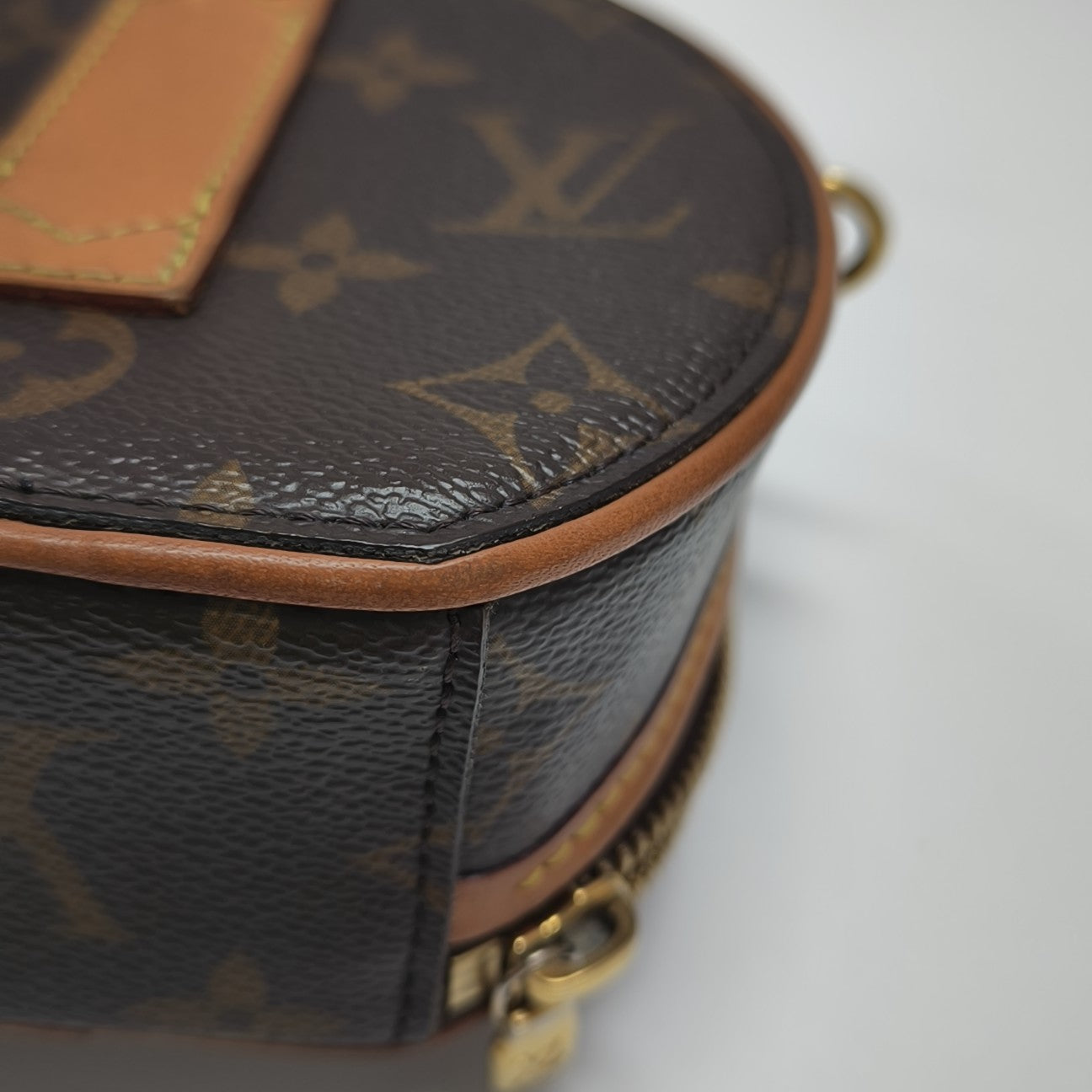BOITE CHAPEAU Mini Monogram Coated Canvas Brown