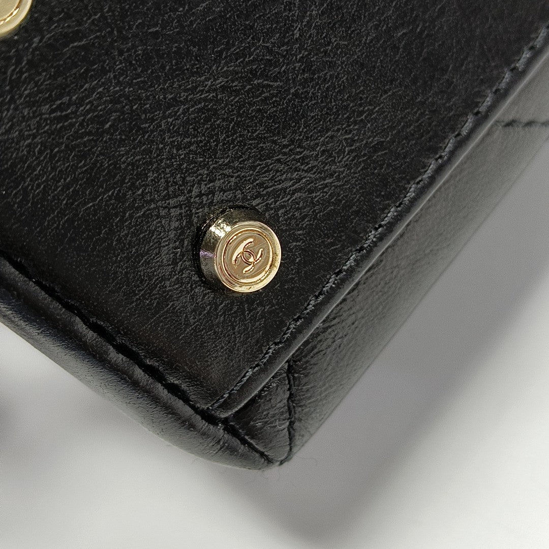 Quilted Calfskin Shoulder Bag Mini Black