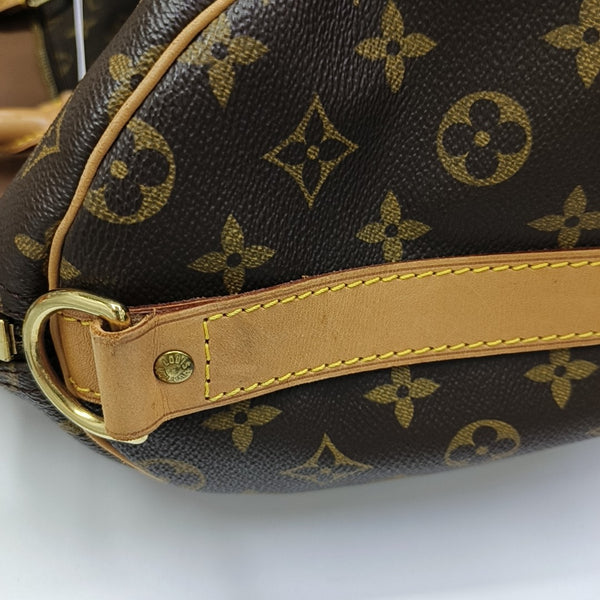 KEEPALL 50 Monogram Coated Canvas Brown