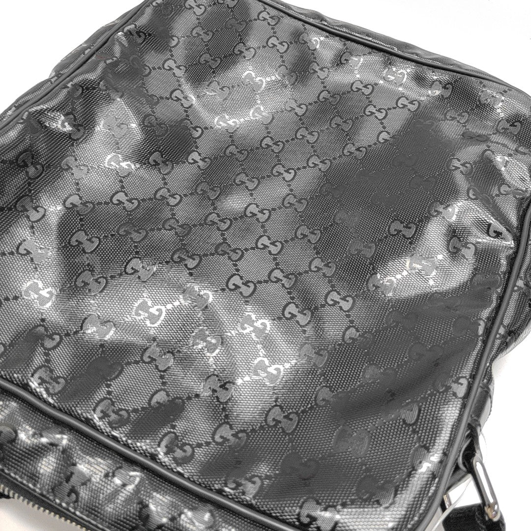 Monogram Coated Canvas Shoulder Bag Black