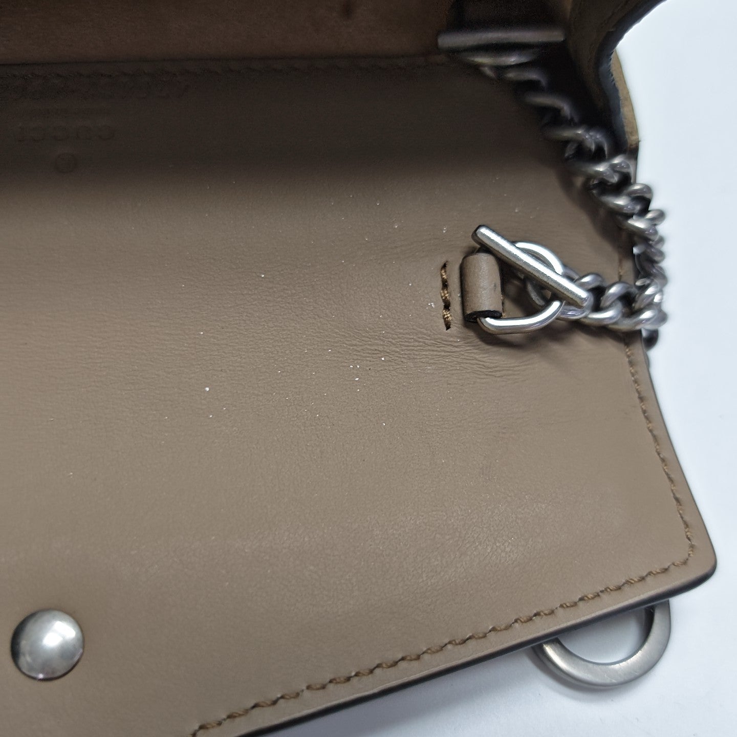 Dionysus Super Mini Monogram Coated Canvas Beige