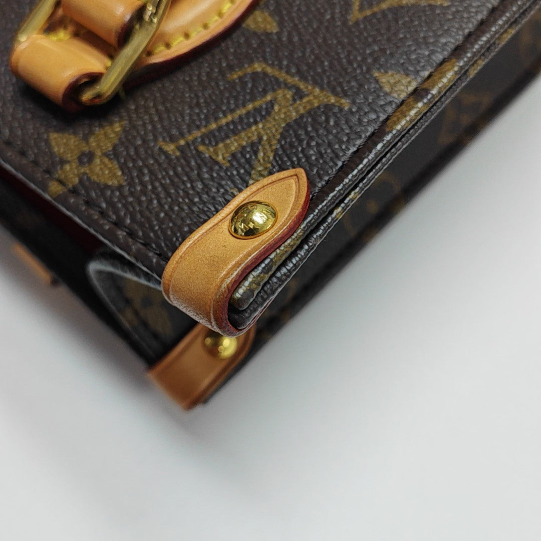 SAC PLAT BB Monogram Coated Canvas Brown