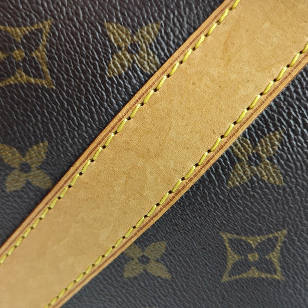 KEEPALL 60 Monogram Coated Canvas Brown