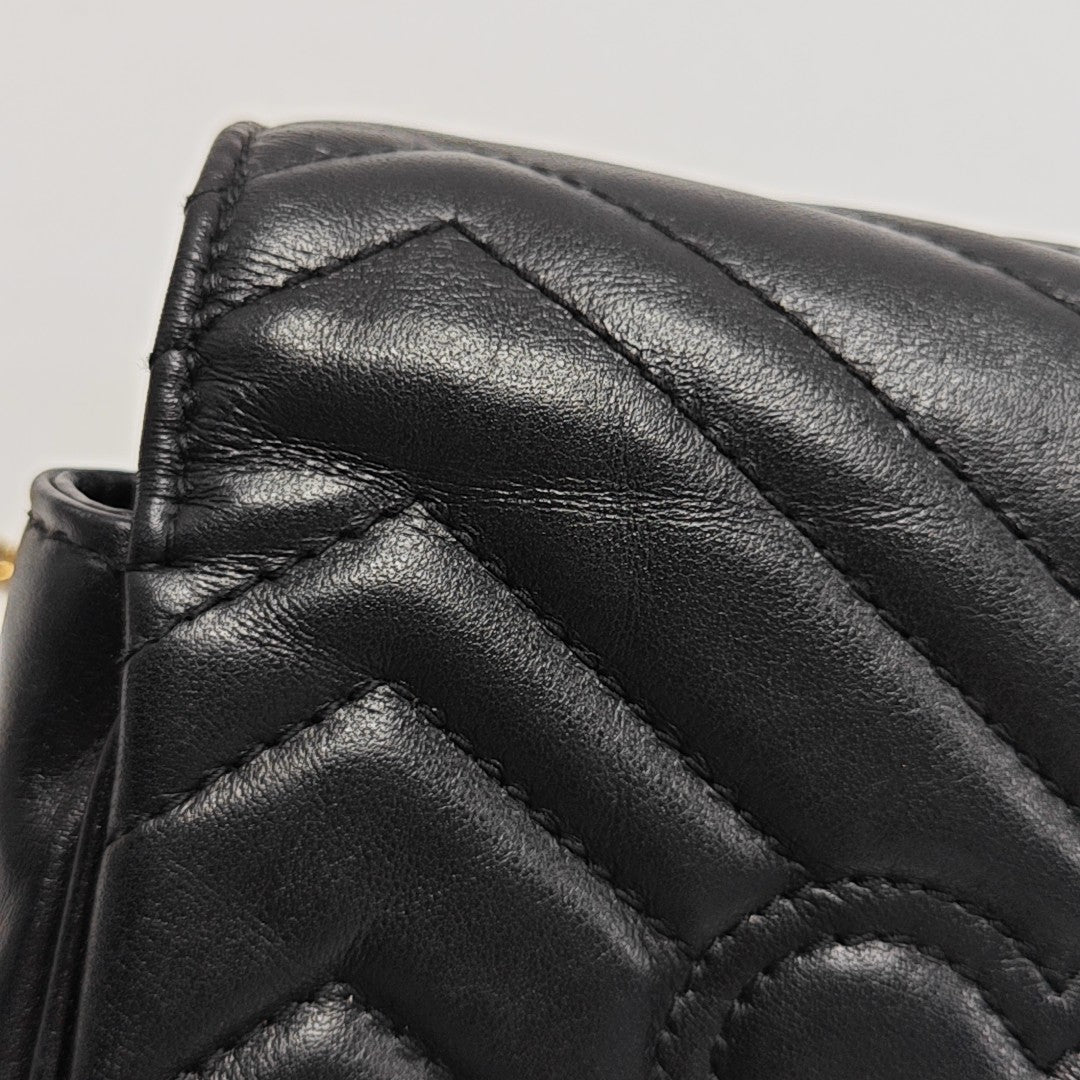 GG Marmont Mini Quilted Calfskin Black