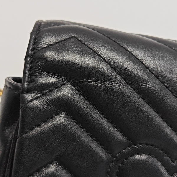 GG Marmont Mini Quilted Calfskin Black
