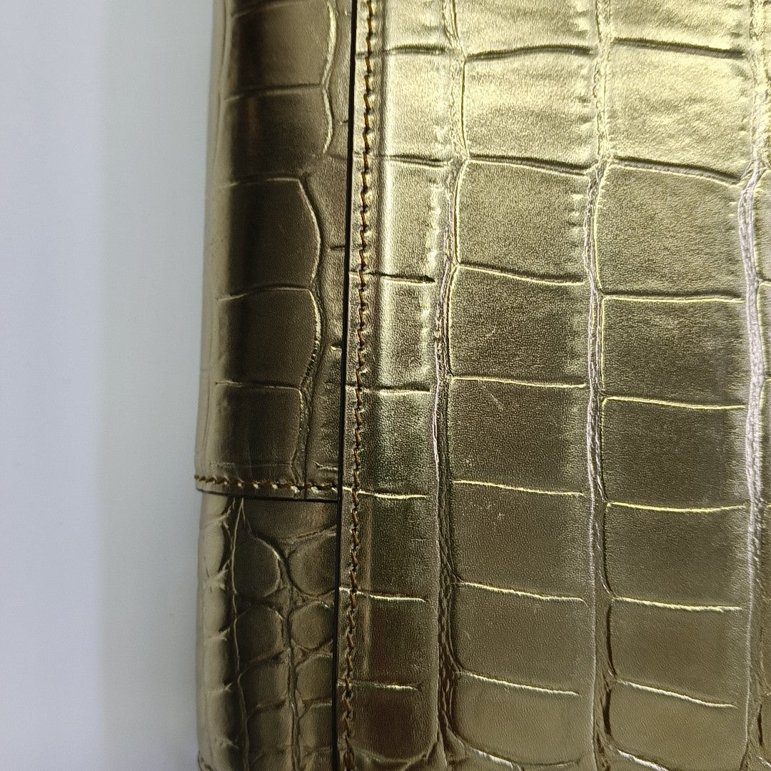 Hourglass Wallet On Chain Small Calfskin Gold