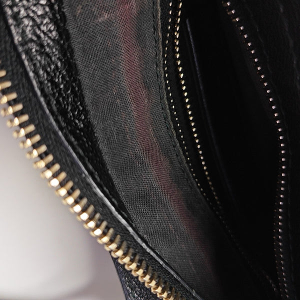 Classic Metallic Edge City Mini Lambskin Black