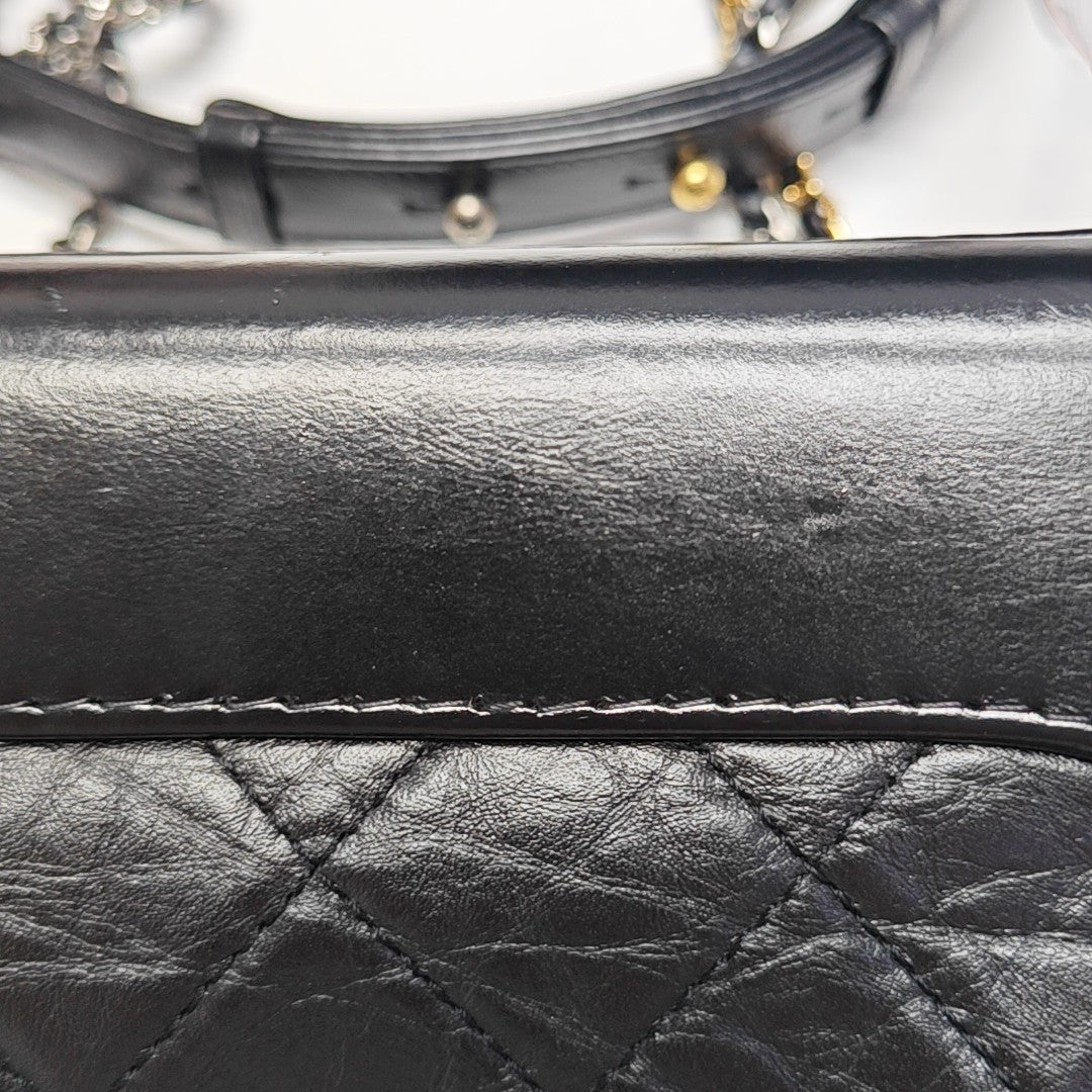 GABRIELLE Small Quilted Vintage Calf Black