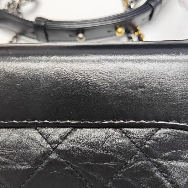 GABRIELLE Small Quilted Vintage Calf Black