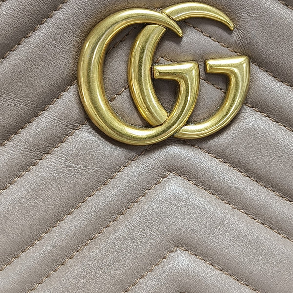 GG Marmont Small Quilted Calfskin Beige
