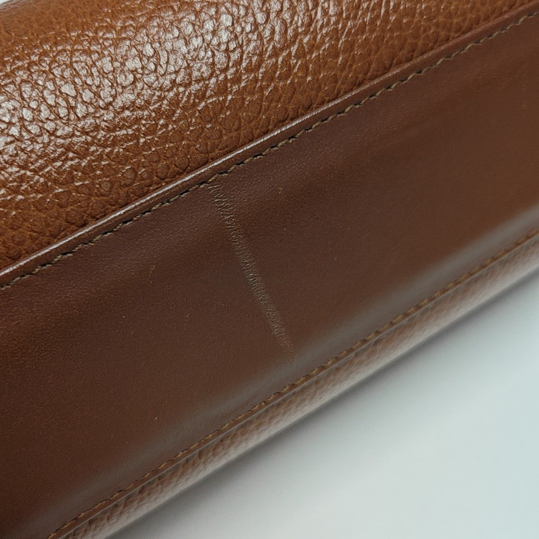 Calfskin Top Handle Bag Brown