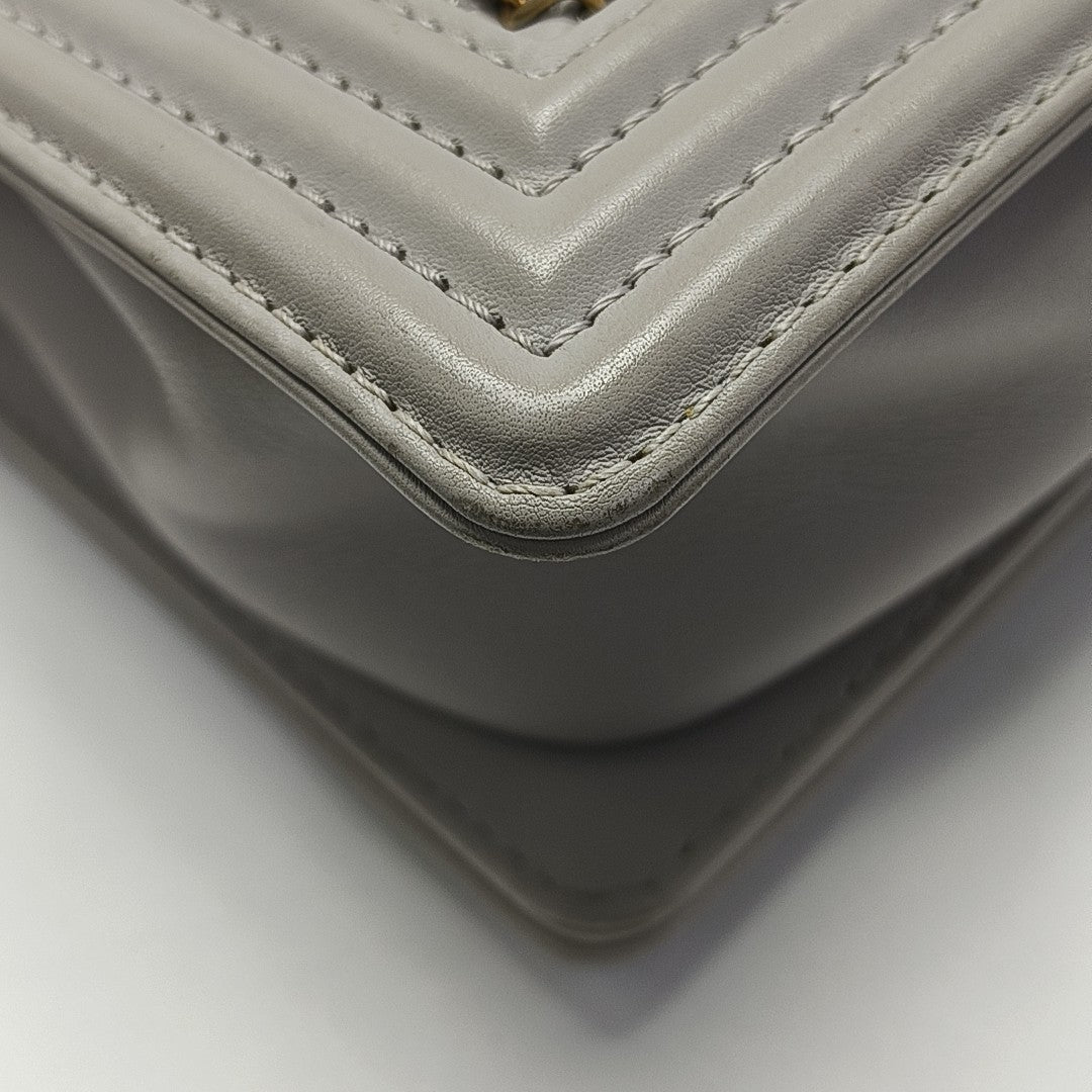BOY CHANEL Medium Quilted Calfskin Gray