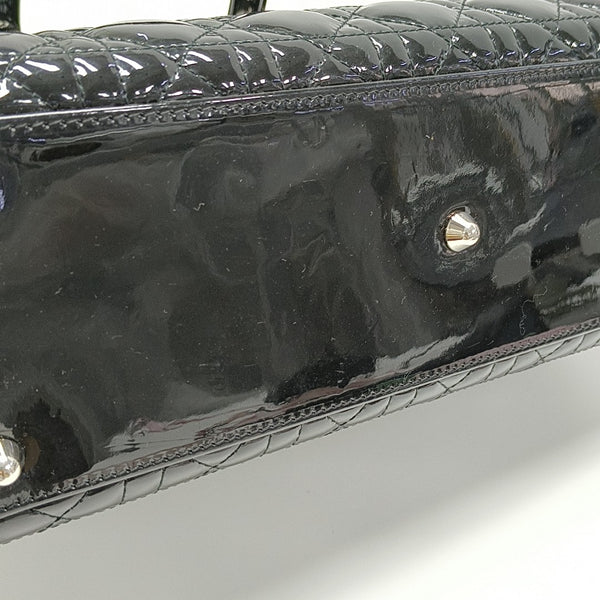 Lady Dior Large Cannage Patent Leather Black