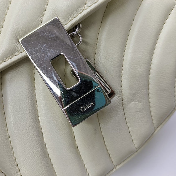 Drew Nano Quilted Calfskin White