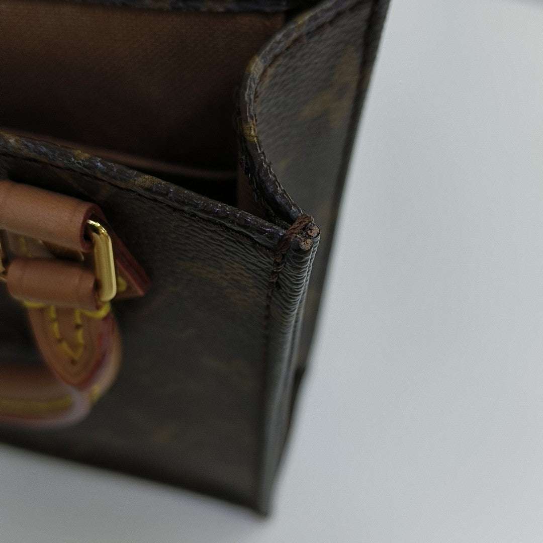 SAC PLAT Mini Monogram Coated Canvas Brown