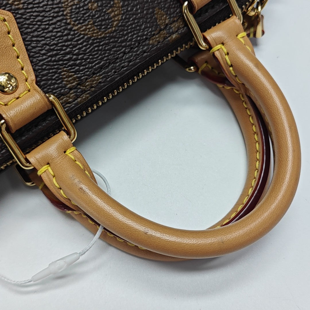 SPEEDY Nano Monogram Coated Canvas Brown