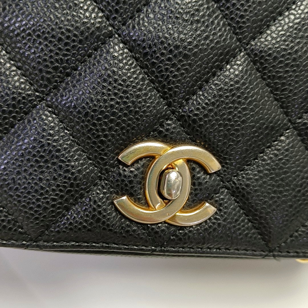 Quilted Grained Calfskin Black