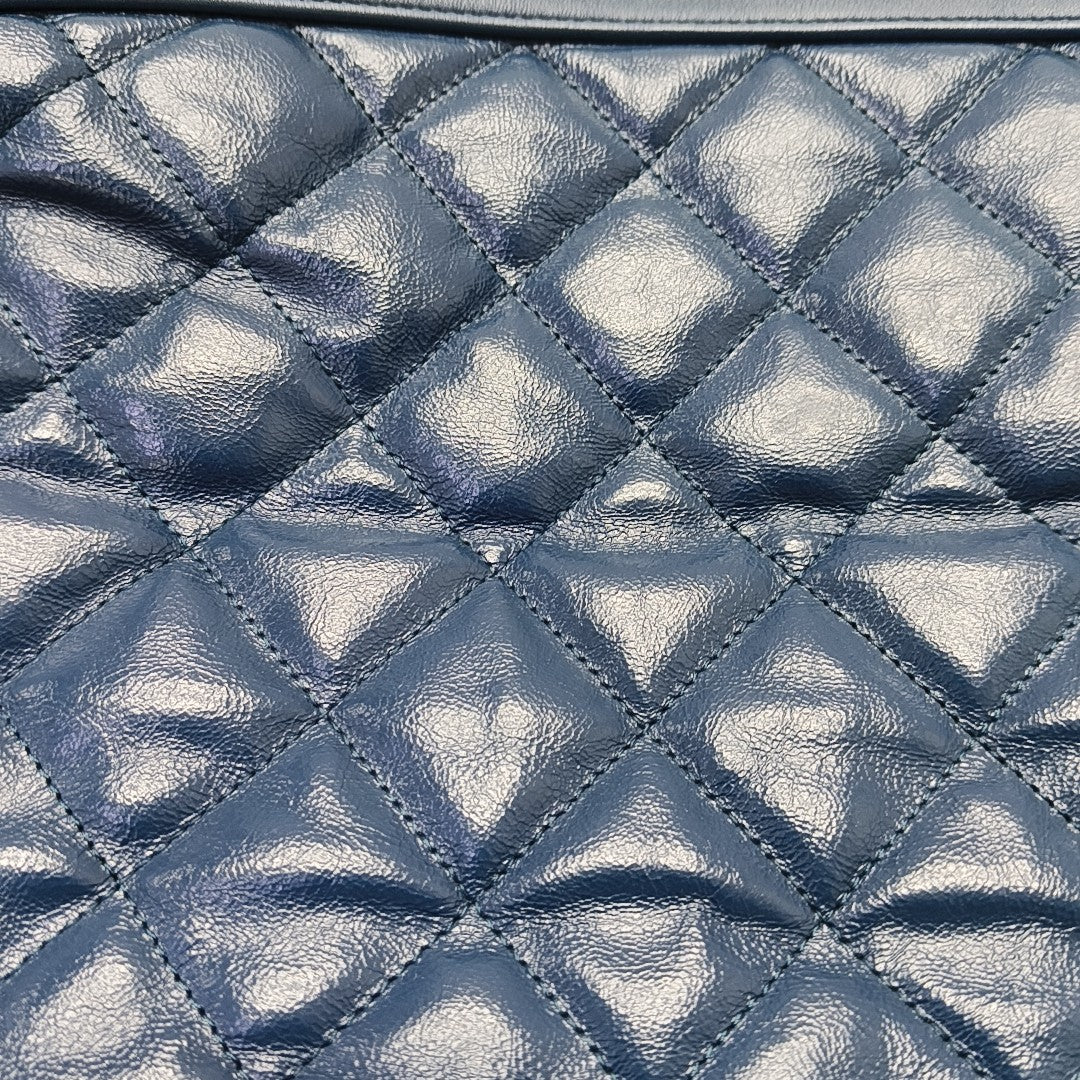 CHANEL 31 Large Quilted Calfskin Blue