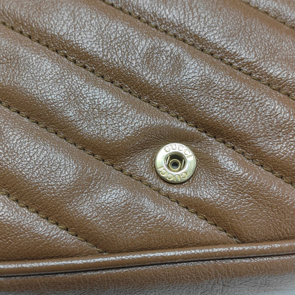 GG Marmont Mini Quilted Calfskin Brown