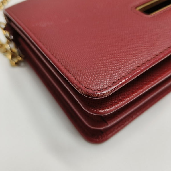 Saffiano Calfskin Crossbody Bag Red