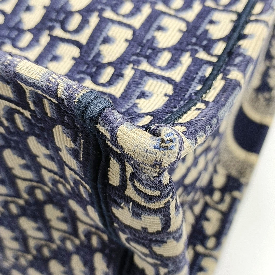 Book Tote Large Oblique Canvas Blue