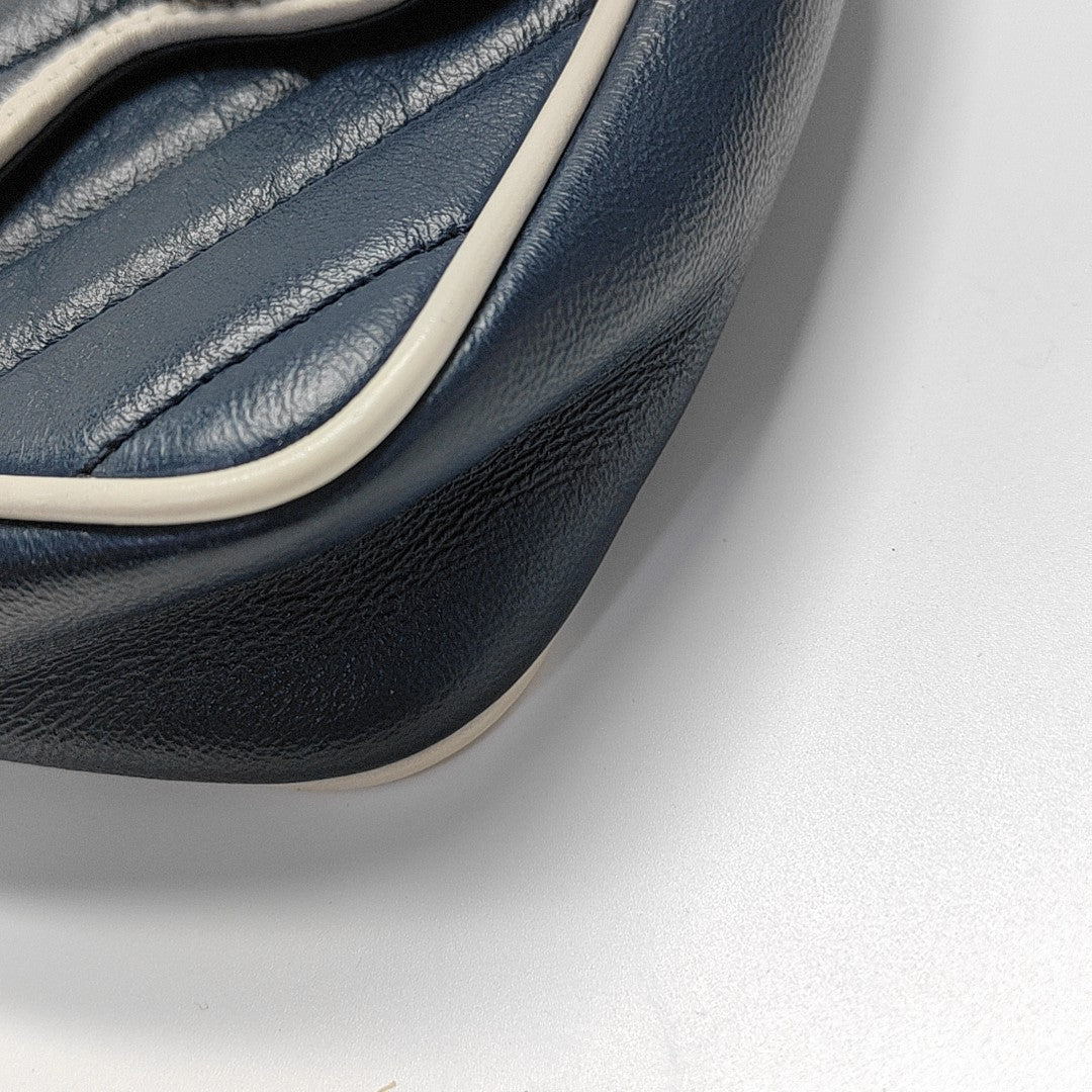 GG Marmont Super Mini Quilted Calfskin Blue