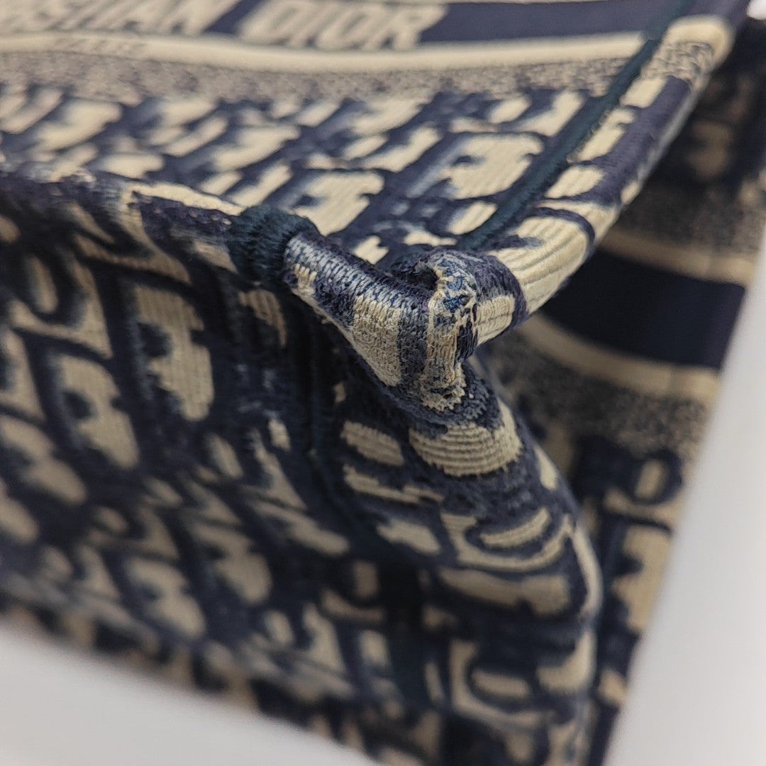 Book Tote Small Oblique Canvas Blue