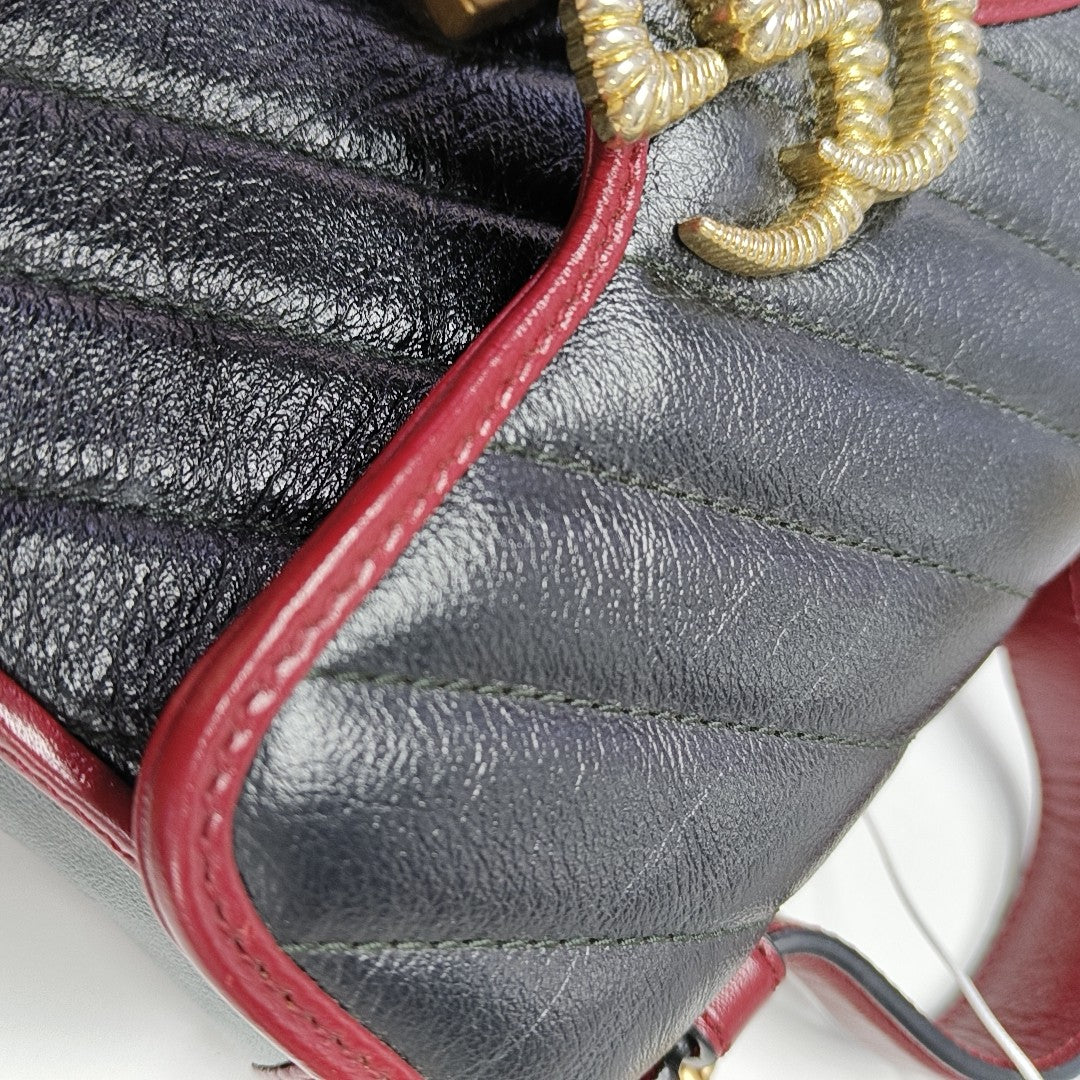 GG Marmont Mini Quilted Calfskin Black