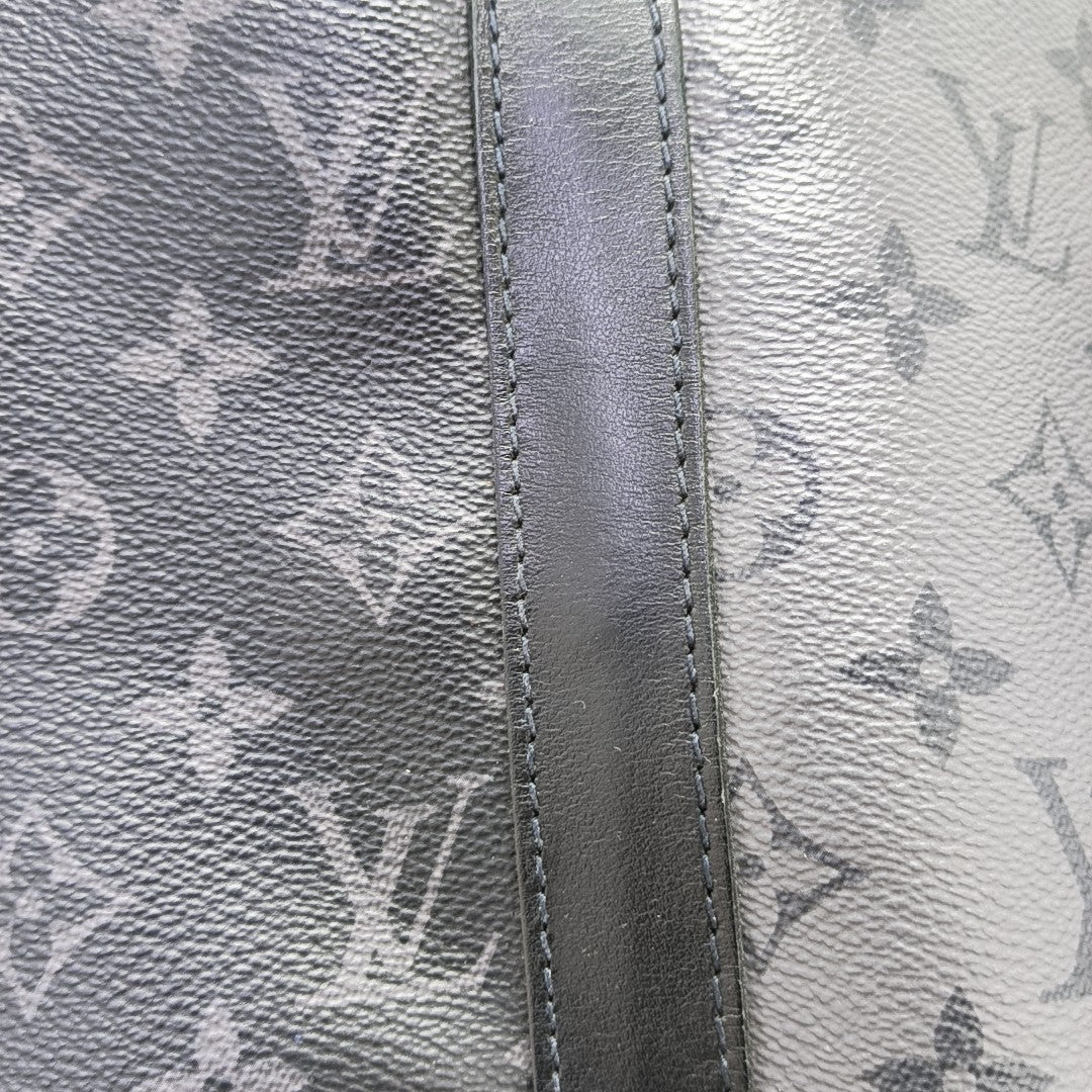 KEEPALL 50 Monogram Coated Canvas Gray