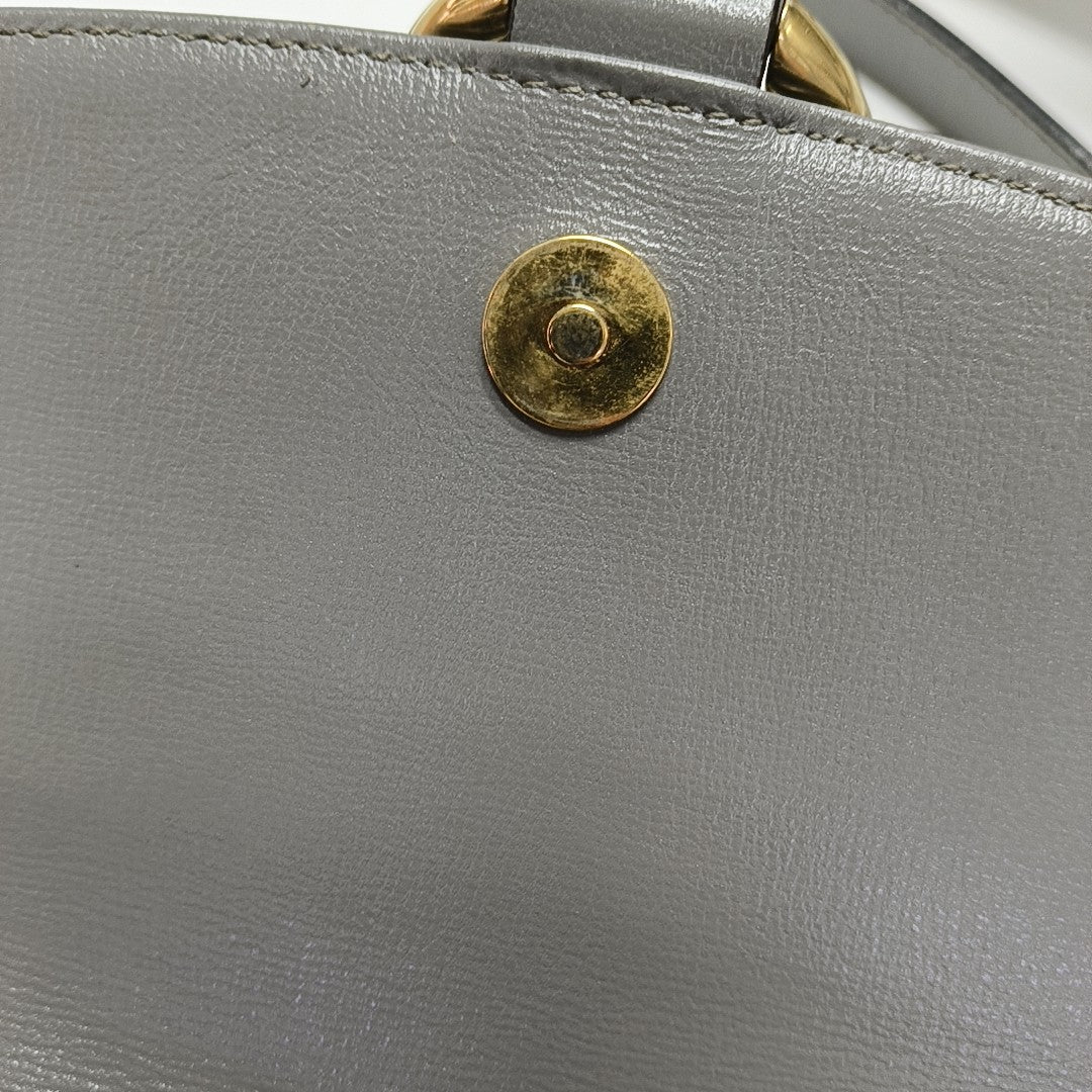 GG Ring Small Calfskin Gray