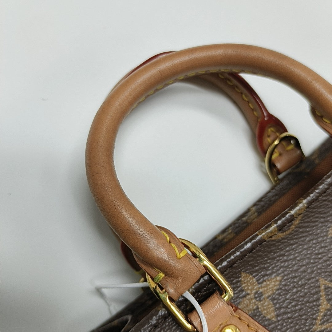 SAC PLAT Mini Monogram Coated Canvas Brown