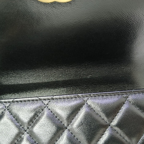 Quilted Lambskin Shoulder Bag Black