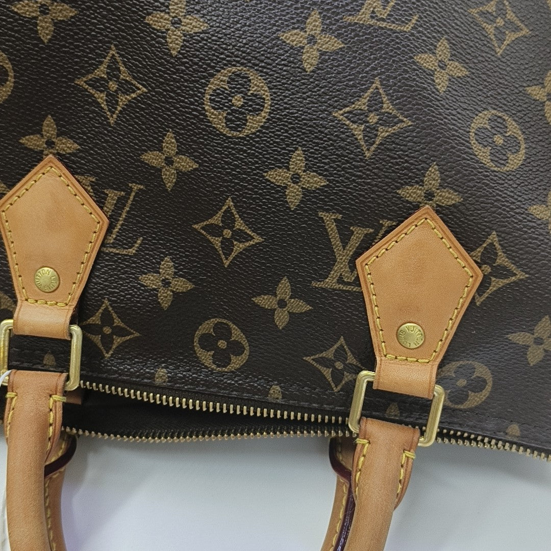 SPEEDY 30 Monogram Coated Canvas Brown