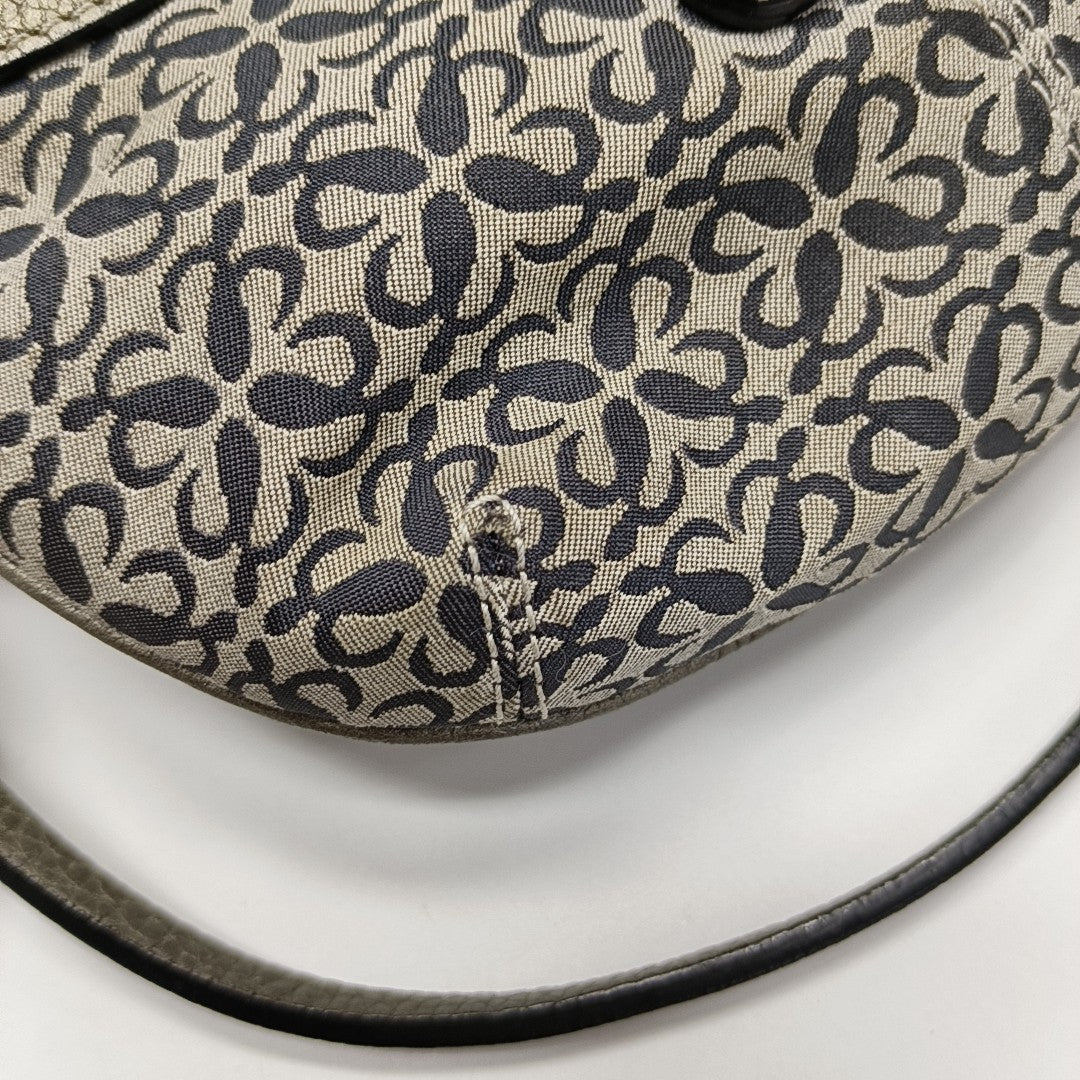 Monogram Fabric Shoulder Bag Gray