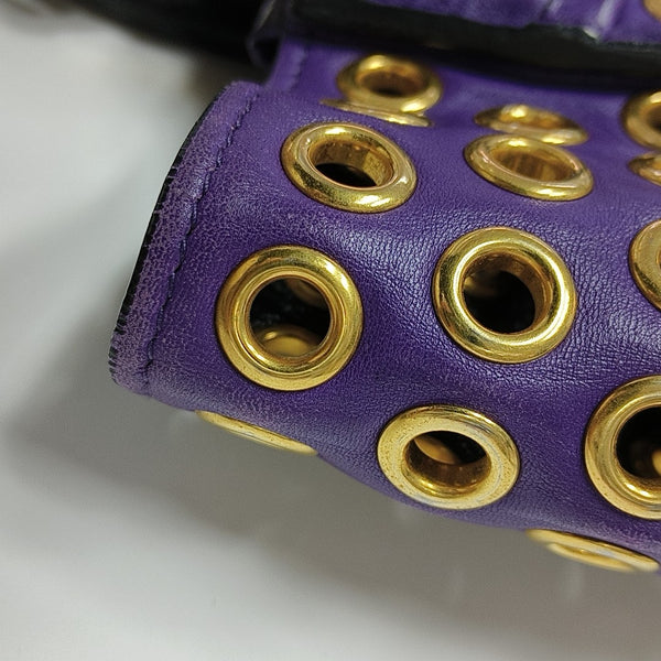 Zipper Wallet Quilted Lambskin Purple