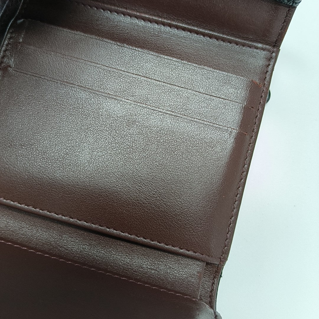 Quilted Grained Calfskin Wallet Black