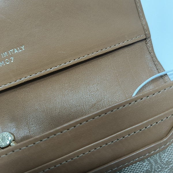 Coated Canvas Wallet Beige